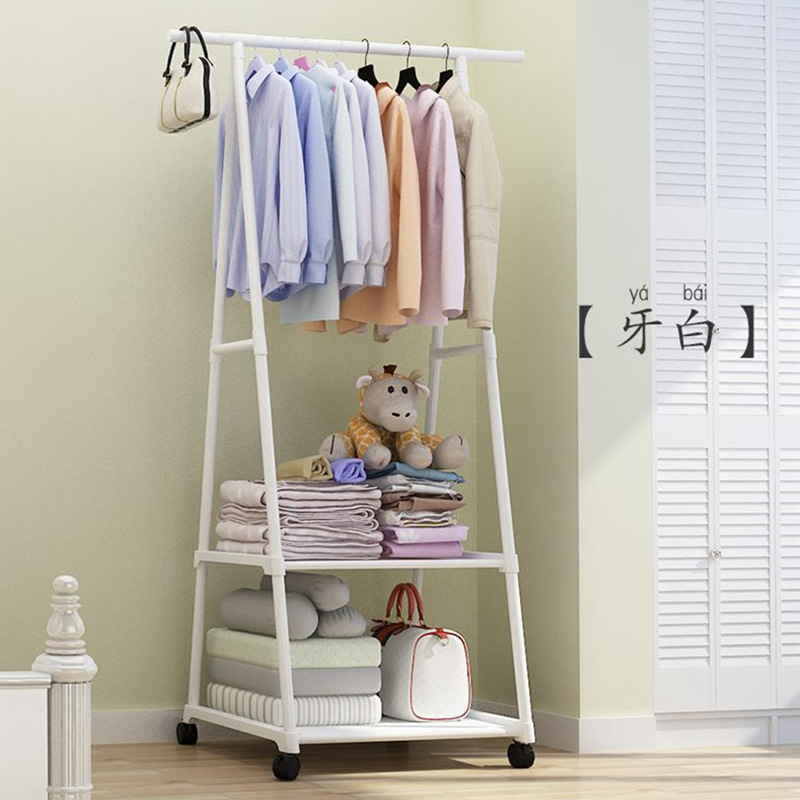 Picture of Coat Rack Triangle Coat Rack Floor Wheeled Mobile Multi-Layer Storage Rack Simple Modern Hanger Drying Rack