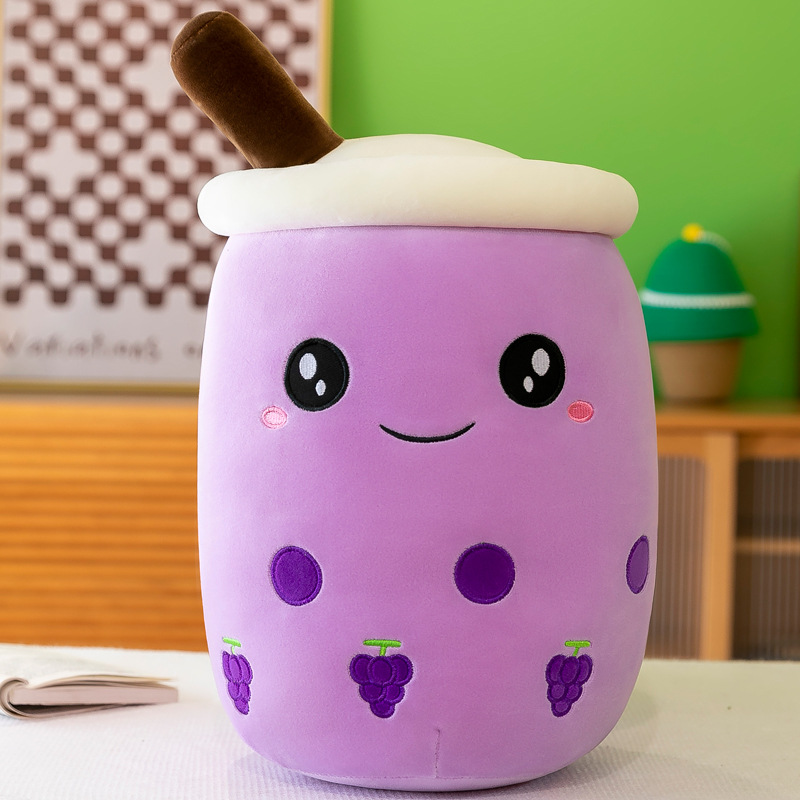 Picture of Simulation fruit milk tea cup pillow plush toy large bubble tea Doll Doll Gift cross-border foreign trade