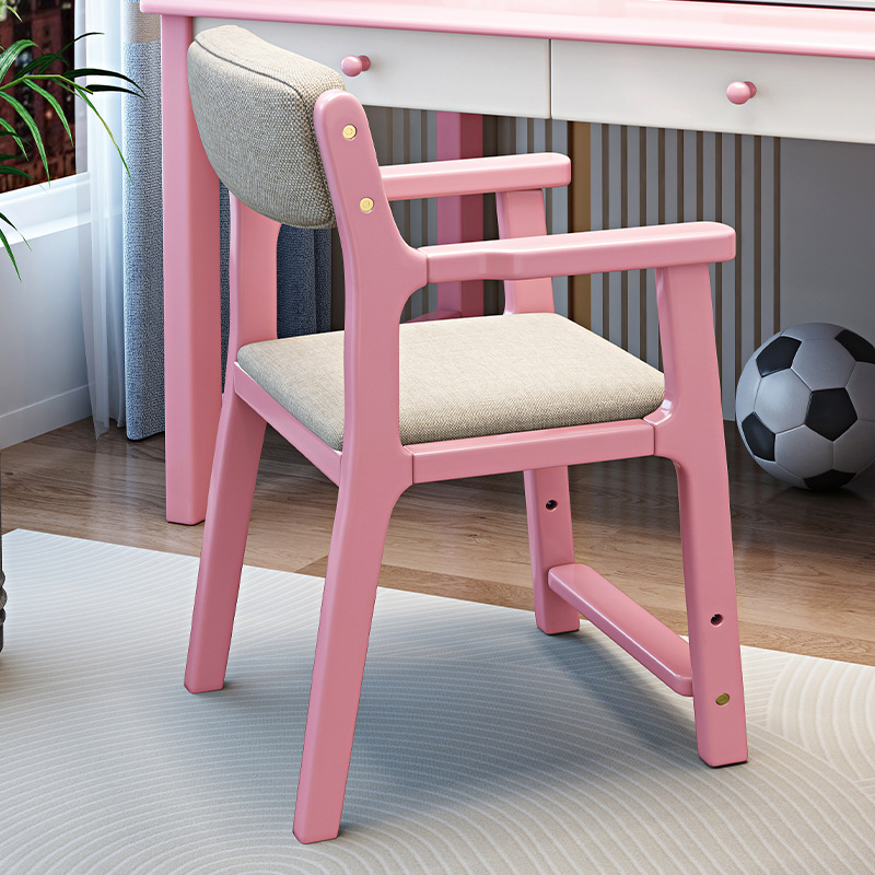 Picture of Solid Wood Chair Home Backrest Desk Chair Learning Chair Children Student Computer Writing Lift Chair with Armrest Dining Chair
