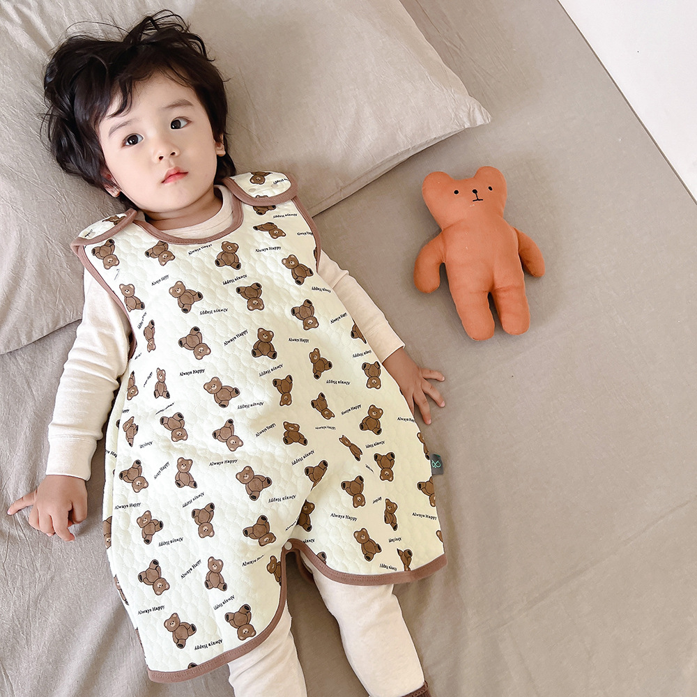 Picture of Children's Nightgown Winter Three-layer Quilted Sleeping Bag Infant Winter One-piece Pajamas Kick-proof Sleeping Bag for Children