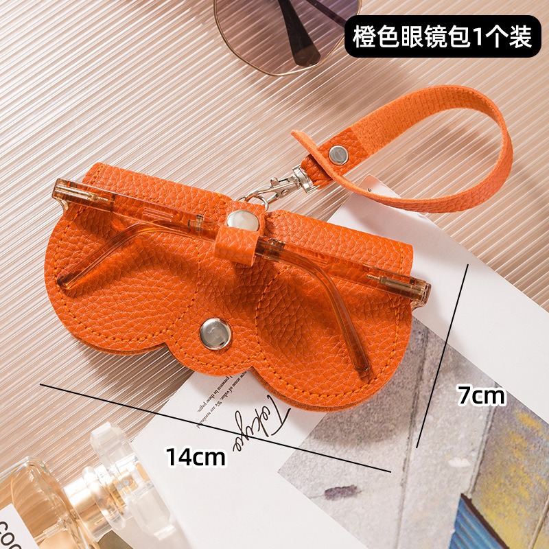Picture of Simple Fashion Portable Sunglasses Protective Case Sunglasses PU Protective Case Sunglasses Storage Bag Red Bag
