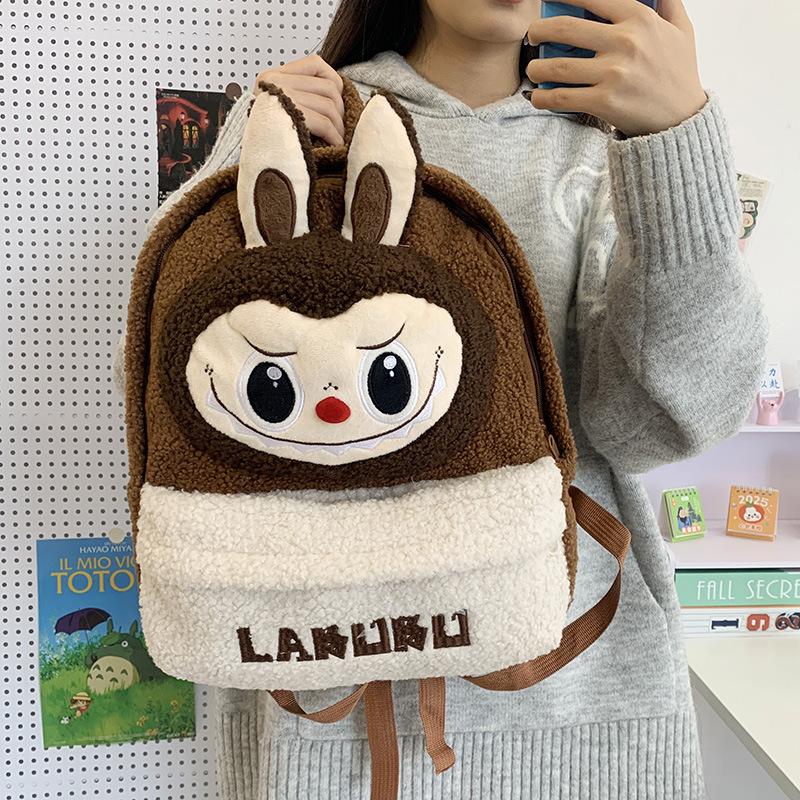 Picture of New Cartoon Kidsren's Backpack Cute Lamb Plush Lightweight Burden-Reducing Backpack K-Style Ins Kindergarten School Bag