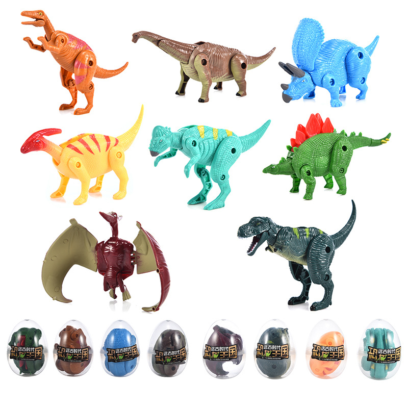 Cross-border manual disassembly and assembly of dinosaur eggs deformation egg model toys dinosaur toys three-dimensional assembled eggs educational toys
