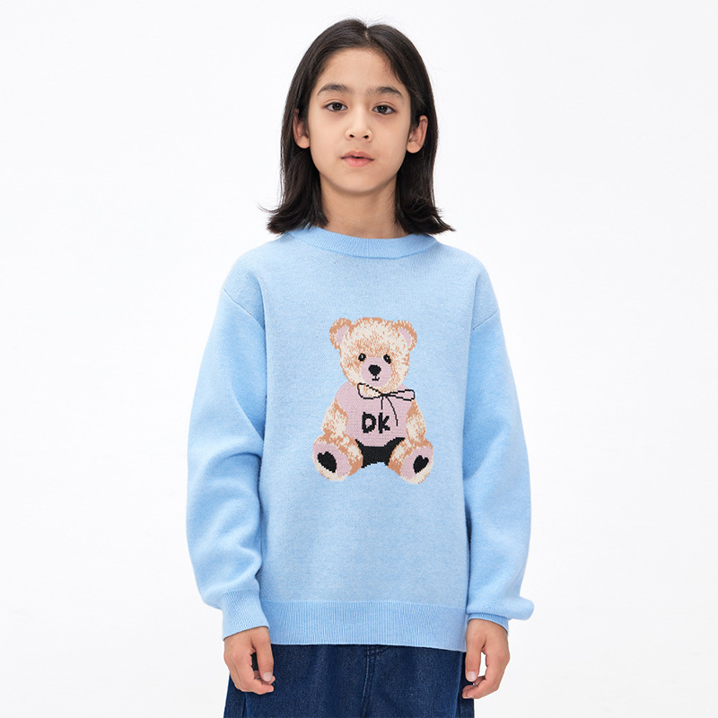 Picture of DK Children's Wear 2024 Autumn and Winter Bear Boys and Girls Crewneck Sweater Korean Casual Knitwear Top