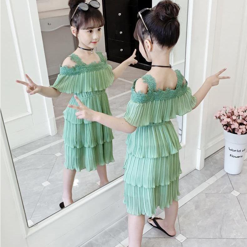 Picture of Girls' Korean style summer dress dress 2020 new medium and large children Super Western princess dress little girl cake skirt