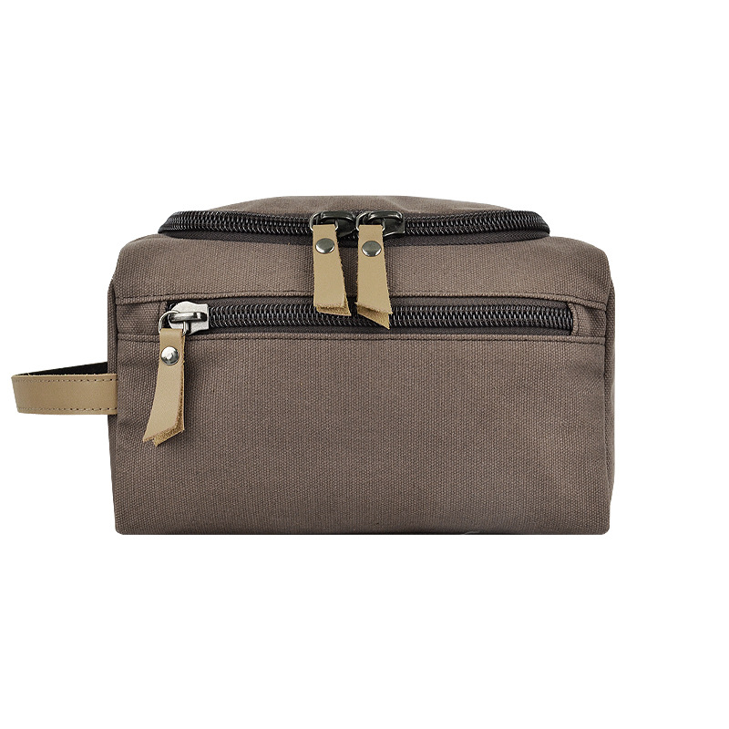 Picture of Men's Canvas Cosmetic Bag Women's Portable Portable Large Capacity Hook Multi-Layer Travel Business Aviation Toiletry Bag