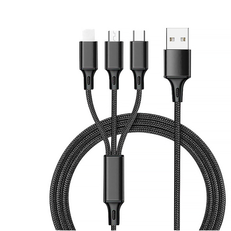 Picture of Factory wholesale one-to-three data cable for Huawei Android three-in-one data cable Apple fast charge gift logo
