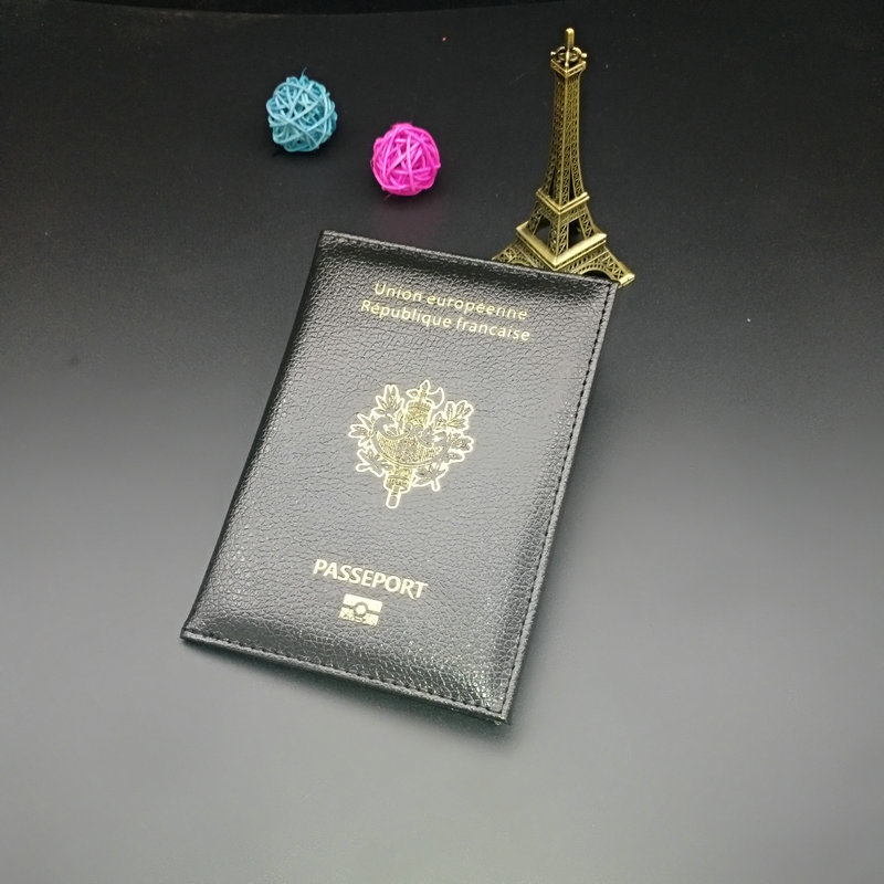 Picture of French Passbook Holder PU Material Open Double Folding ID Holder Passbook Holder Multiple Colors
