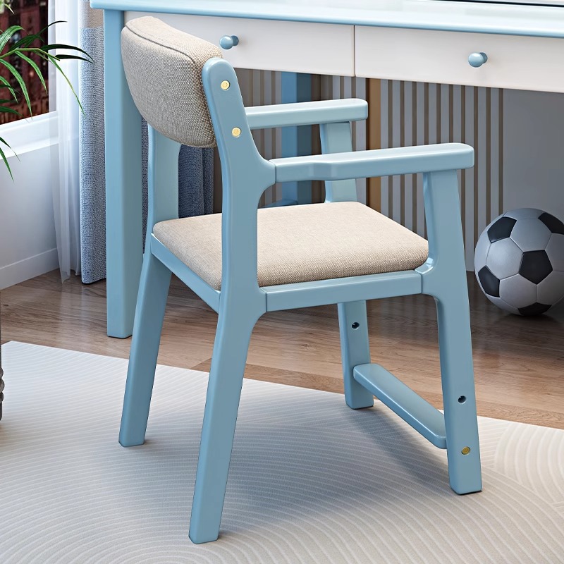 Picture of Solid Wood Chair Home Backrest Desk Chair Learning Chair Children Student Computer Writing Lift Chair with Armrest Dining Chair
