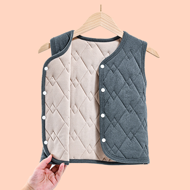 Picture of Autumn and winter children's cotton vest boys and girls wear cotton vest children's school uniform artifact baby warm waistcoat