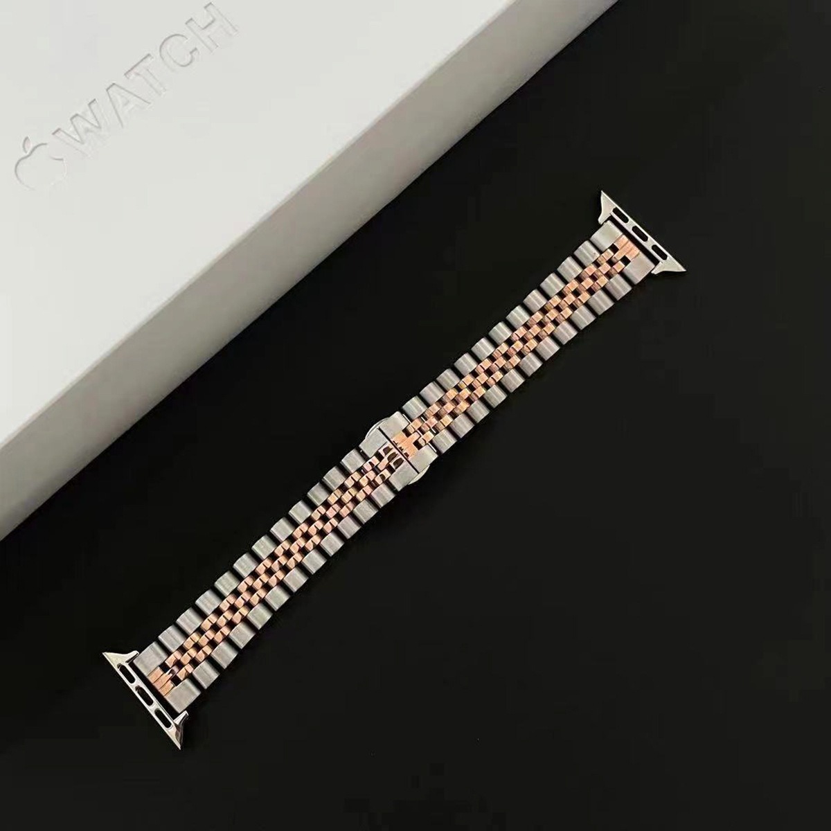 Picture of Suitable for Apple Watch Apple Watch S10 Stainless Steel Small Waist Five-Bead Metal Ladies Strap Cross-Border