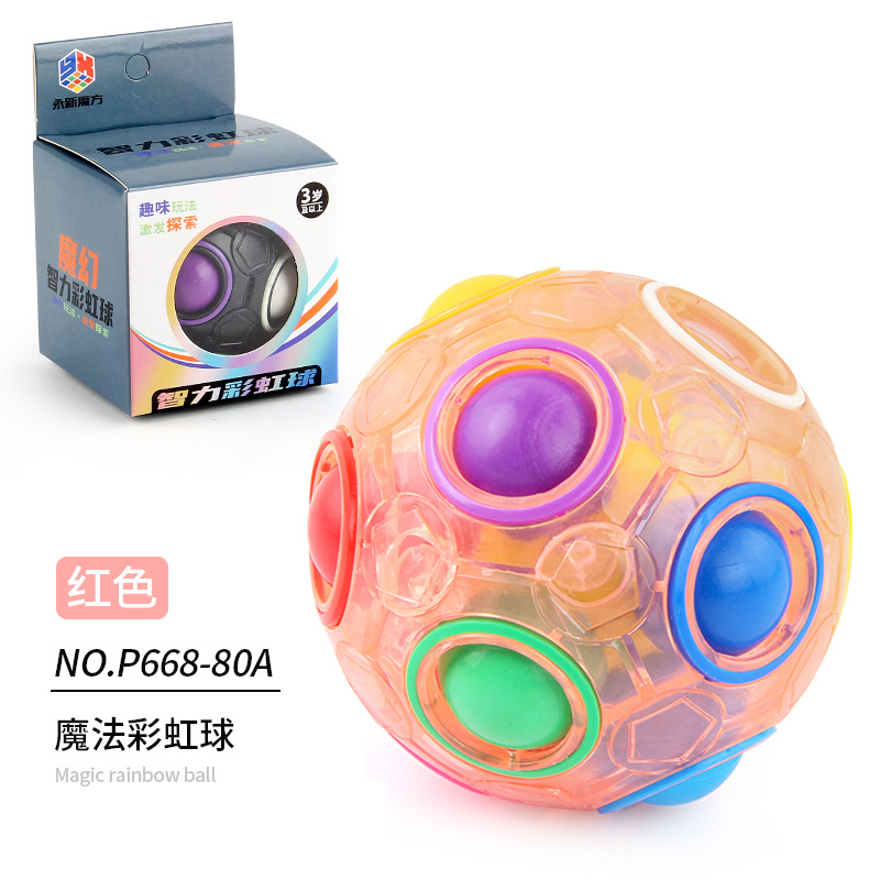Picture of Cross-border Amazon Rainbow Ball Decompression Spinning Top Children's Educational Round Twelve-hole Mixed Color Magic Ball Toy