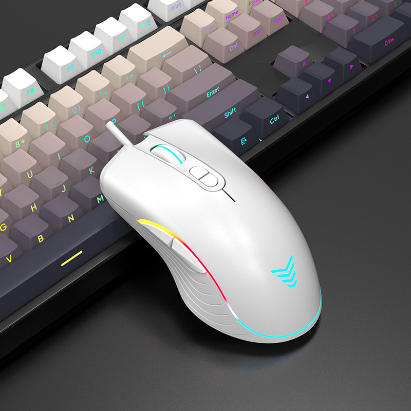 Picture of Game Electric Competition Mechanical Mouse Wired Office Chicken Press Gun Macro Programming Yellow Pikachu Red Mario