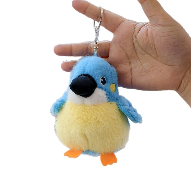 Picture of Cute Artificial Parrot Plush Pendant Bird Doll Keychain School Bag Pendant Claw Machine Gift Batch