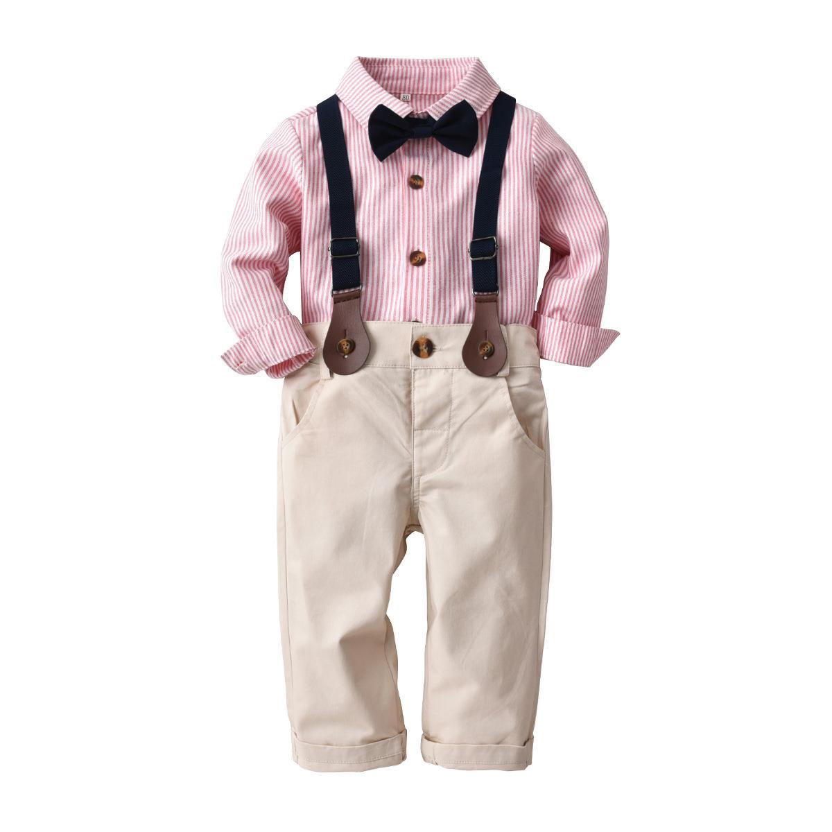 Picture of Boy's Baby Baby's Gentleman Suit Bow Tie Shirt Long Sleeve Trousers European and American Spring and Autumn Outfit