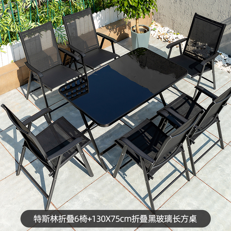 Picture of Outdoor Courtyard Table and Chair Rattan Chair Outdoor Leisure Three-piece Set Garden Terrace Wrought Iron Balcony Seat Combination Small Coffee Table