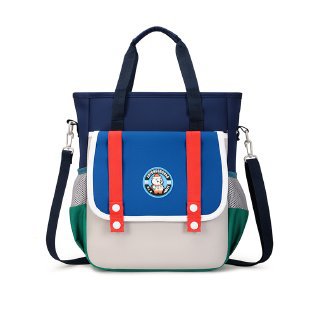 Picture of New track children's schoolbag 2024 new 1-6 grade three tutorial bag tutorial bag portable shoulder double shoulder
