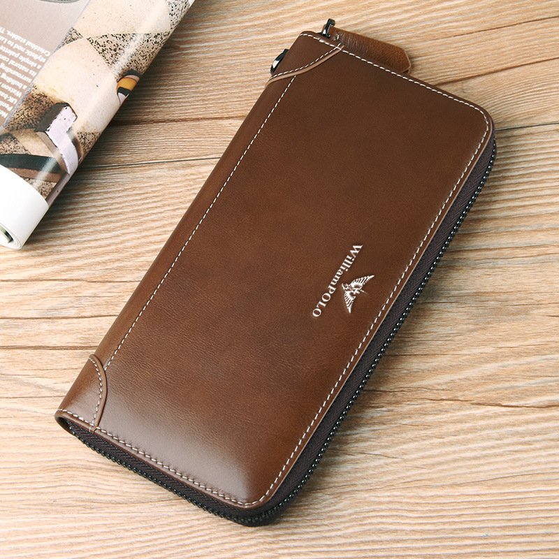Picture of King Paul Men's Long Wallet Leather Wallet Youth Simple Business Casual Large Capacity Clutch Wholesale