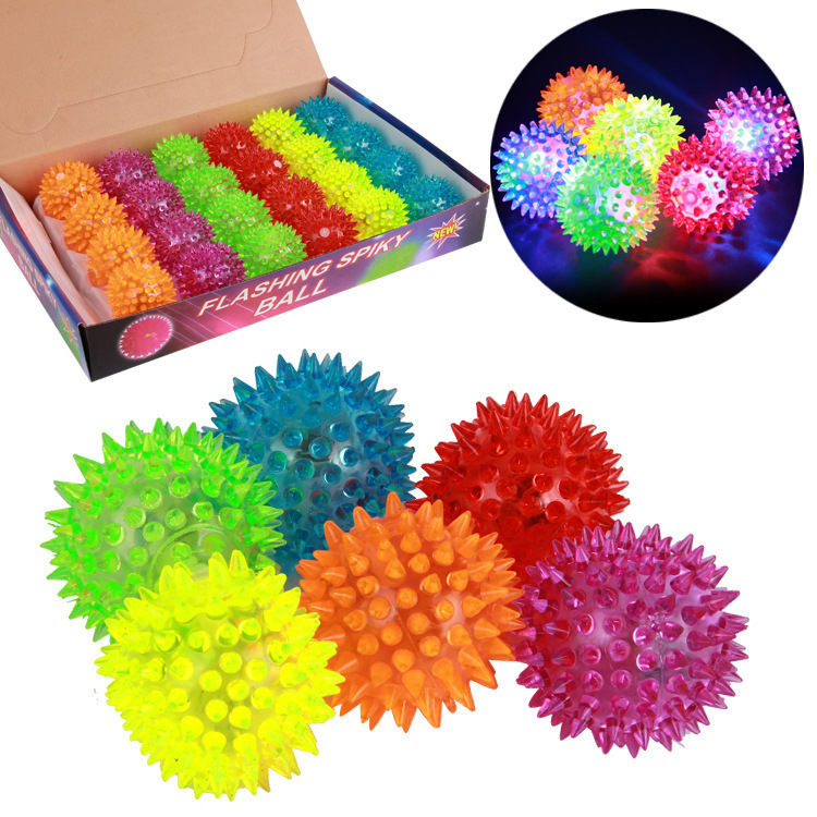 Flash elastic massage ball jump ball barbed ball luminous massage ball pet toy stall night market wholesale