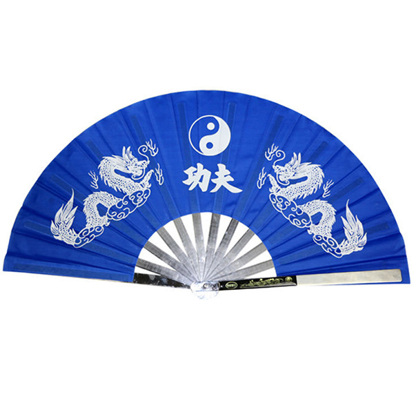 Picture of Stainless Steel Taiji Fan Kung Fu Fan Martial Arts Fan Performance Fan Shuanglong Iron Fan Martial Arts Fan Folding Fan Factory Outlet