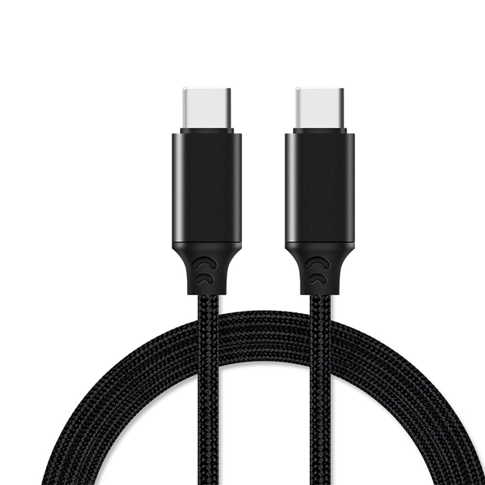Picture of PD 100W braided data cable with packaging 5A fast charging cable C to C double TYPE-C with marker chip