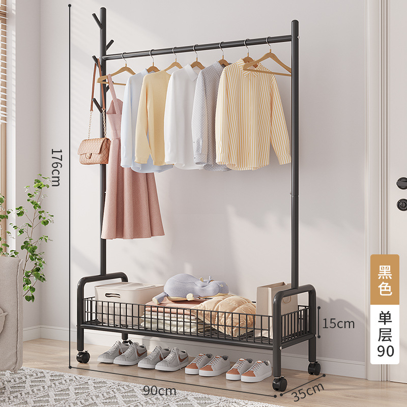 Picture of Simple clothes hanger floor folding indoor balcony bedroom clothes hanger indoor coat rack bedside clothes hanging artifact