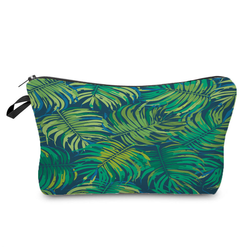 Picture of New Hot Style Auspicious Turtle Leaf Print Cosmetics Bag Tree Bushing Travel Dumpling Type Bag Storage Cosmetic Bag