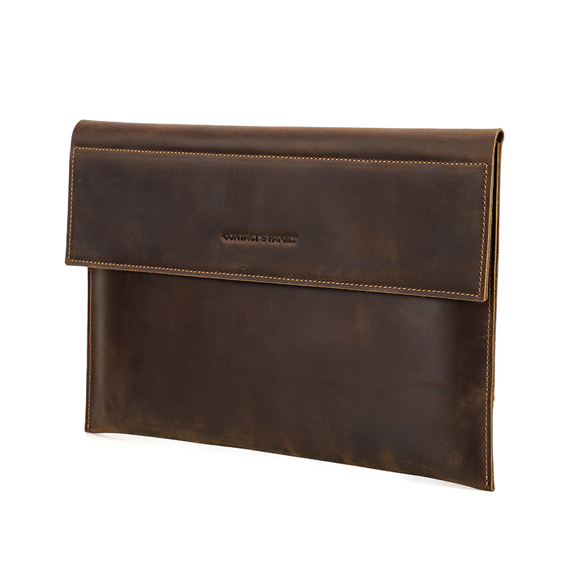 Picture of Suitable for macbook pro14 leather protective case magnetic buckle apple laptop 13.3 inch liner bag