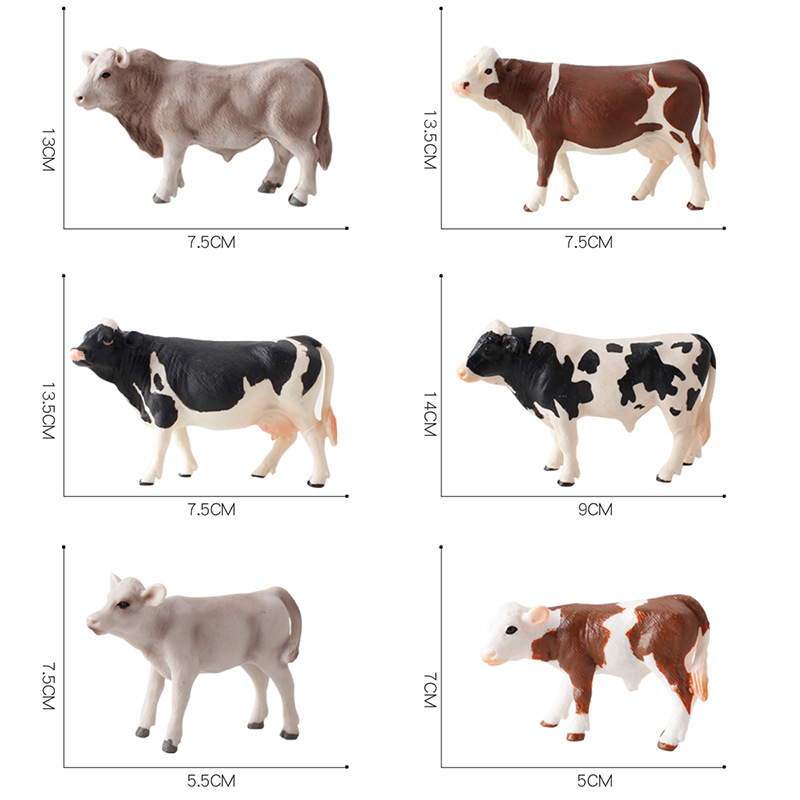 Picture of Children's solid simulation animal model cow cattle ranch solid poultry static toy ornaments