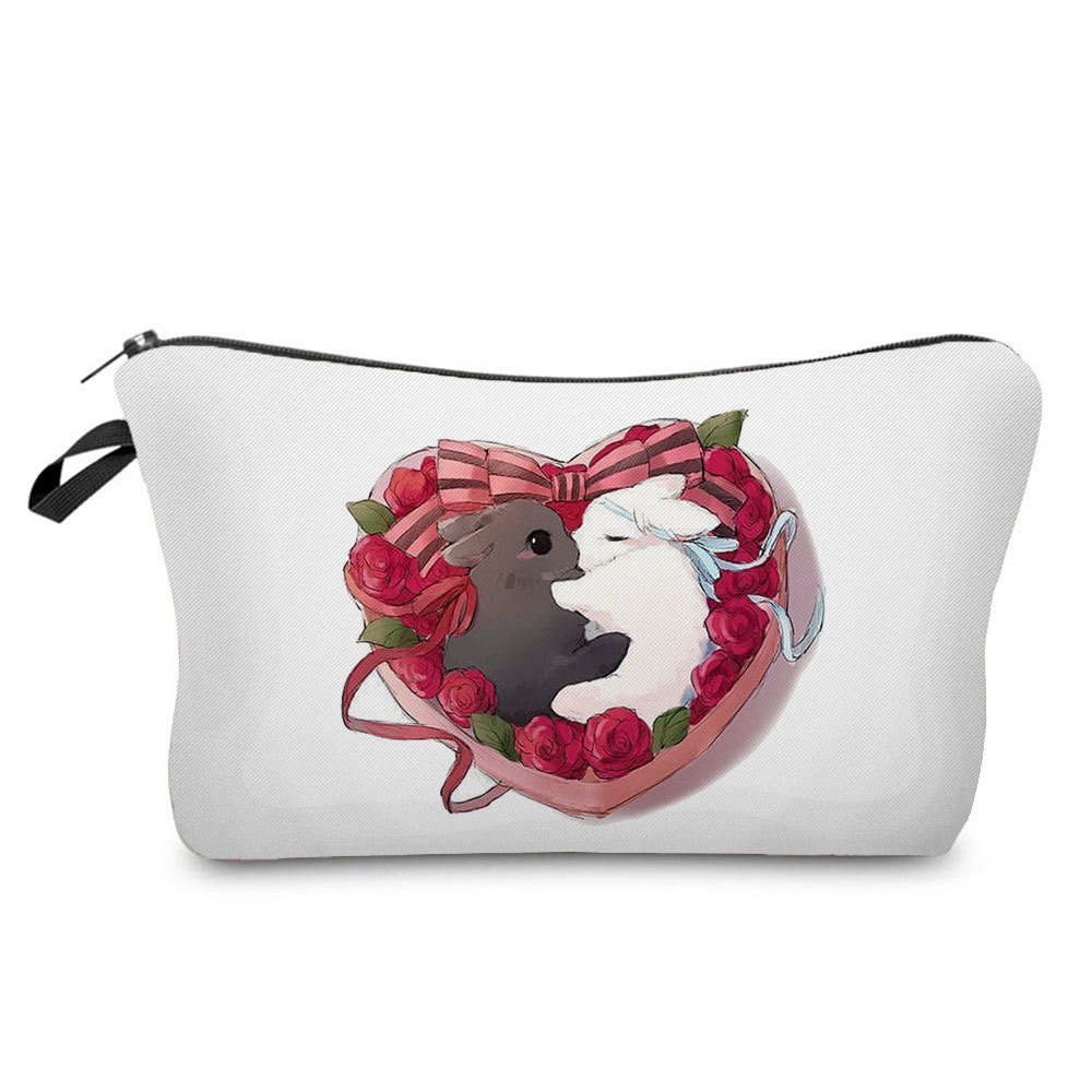Picture of Trendy cartoon new rabbit printed cosmetic bag fashionable cute drop-resistant storage bag large capacity wash bag
