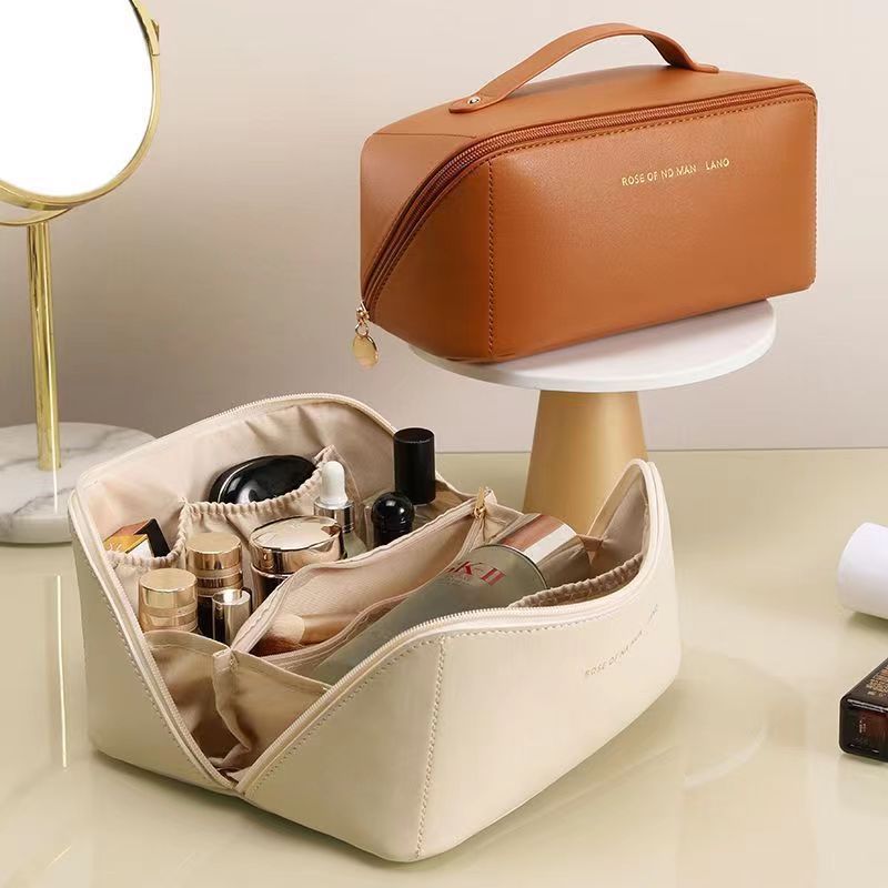 Picture of Organ pillow bag PU leather Net red cosmetic bag ins multi-layer wash bag travel portable portable storage bag