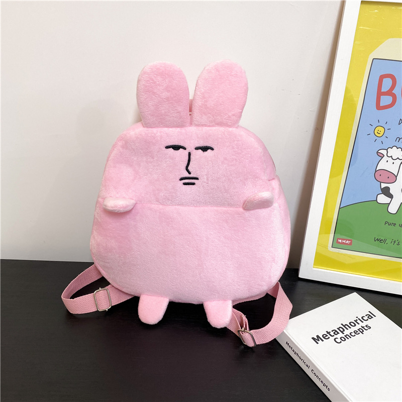 Pink Rabbit Plush Backpack girl cute student bag funny birthday gift fashion
