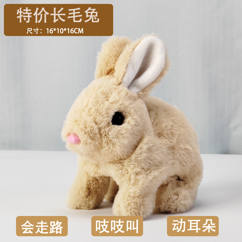 Picture of Plush Electric White Rabbit Simulation Pet Can Walk, Call, Move Mouth, Shake Ears Angora Rabbit Pet Toy
