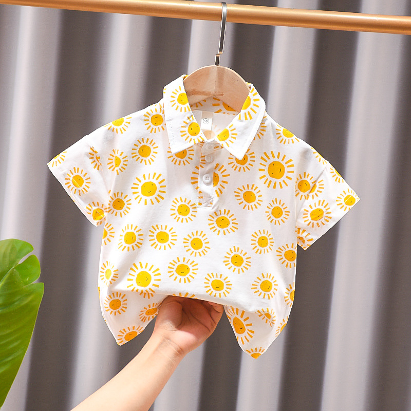 Picture of Boys' Summer Short-sleeved T-shirt Children's Round Collar Shirt Baby's Three-dimensional Cartoon Casual Short-sleeved Top New Fashionable