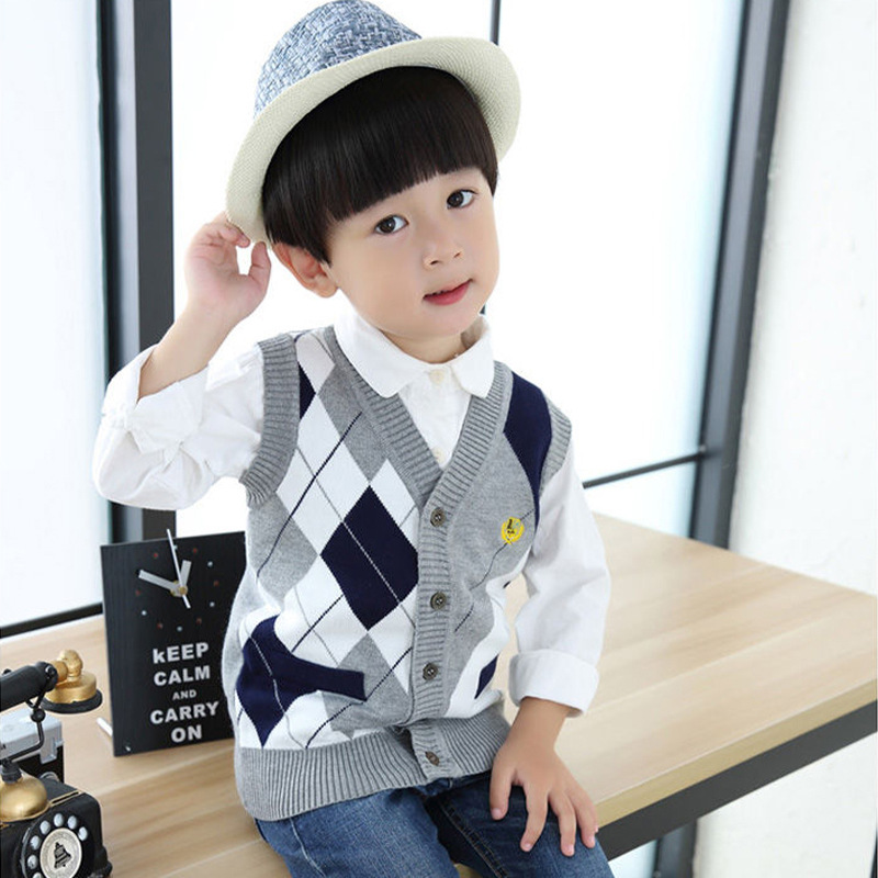 Picture of Carefully Selected Boys' College Style Knitted Knitwears, Vests, Men's Sleeveless Cardigans, Knitwears, Warm Knitwears and Vests, Dropshipping