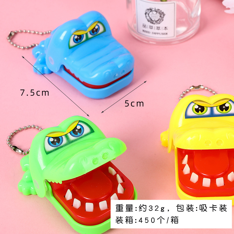 Picture of Hot sale children bite hand crocodile mini crocodile bite finger party game props keychain trick prank each other