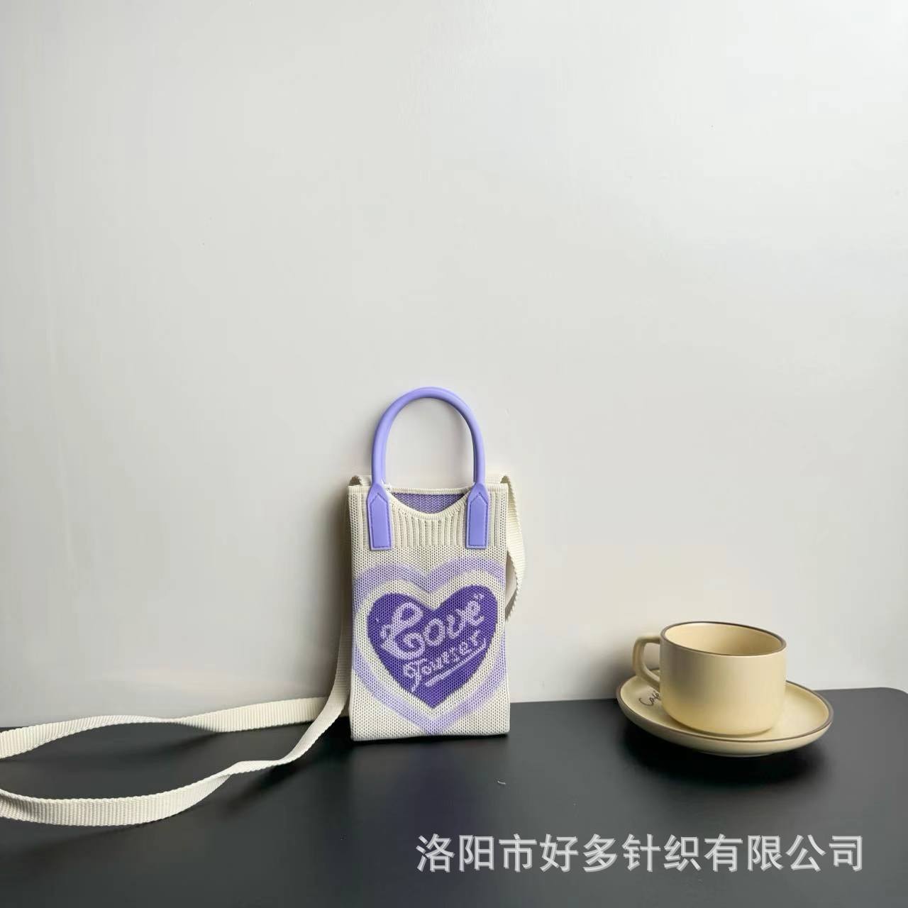 Picture of Advanced Sense Ins Mobile Phone Bag New Cartoon Knitted Bag Dopamine Niche All-match Crossbody Shoulder Bag Handbag