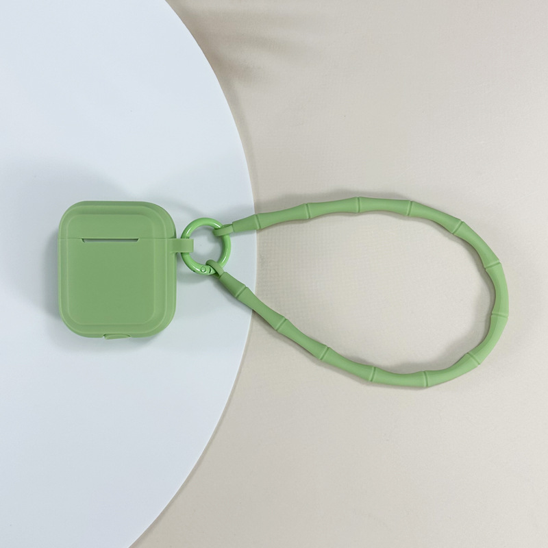 Picture of Simple Pure Color Belt Pendant Suitable for Airpods4 Protective Case Apple 1/2 Silicone Headphone Case with Lanyard Source