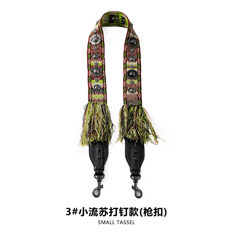 Picture of F-21 Wide Backpack with Canvas Shoulder Strap Shoulder Crossbody Cowhide Accessories Bag Strap Single Buy Tassel Nails