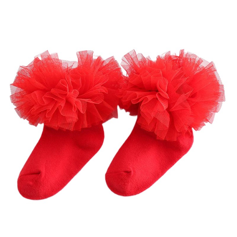 New Children's Lace Socks Baby Korean Style Trendy Large Lace Socks Girls Spring and Autumn Lace Dance Socks Women's Treasure Trendy Socks