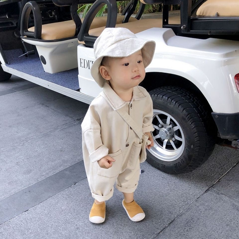 Picture of Baby and Toddler's Denim Jumpsuit Spring and Autumn Long-sleeved Workwear Cowboy Clothes Baby Climbing Clothes Boys' and Girls' Cowboy Fashion