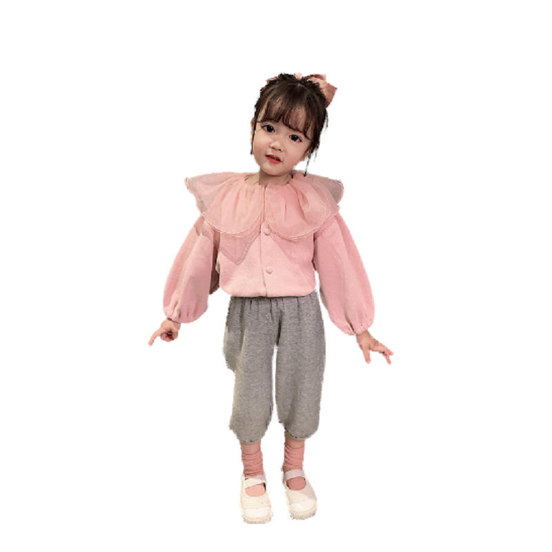 Picture of Girls' Outwear Mesh Lotus Leaf Collar Doll Top Cardigan 25 Autumn New Export Children's Clothing Dropshipping 3-8 Years Old