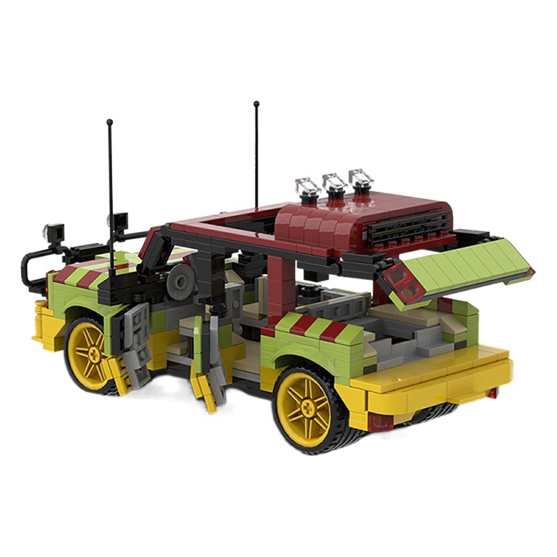 MOC Car Model Compatible with Lego Jurassic Explorer Puzzle Assembled Creative Model Decoration Children's Gift