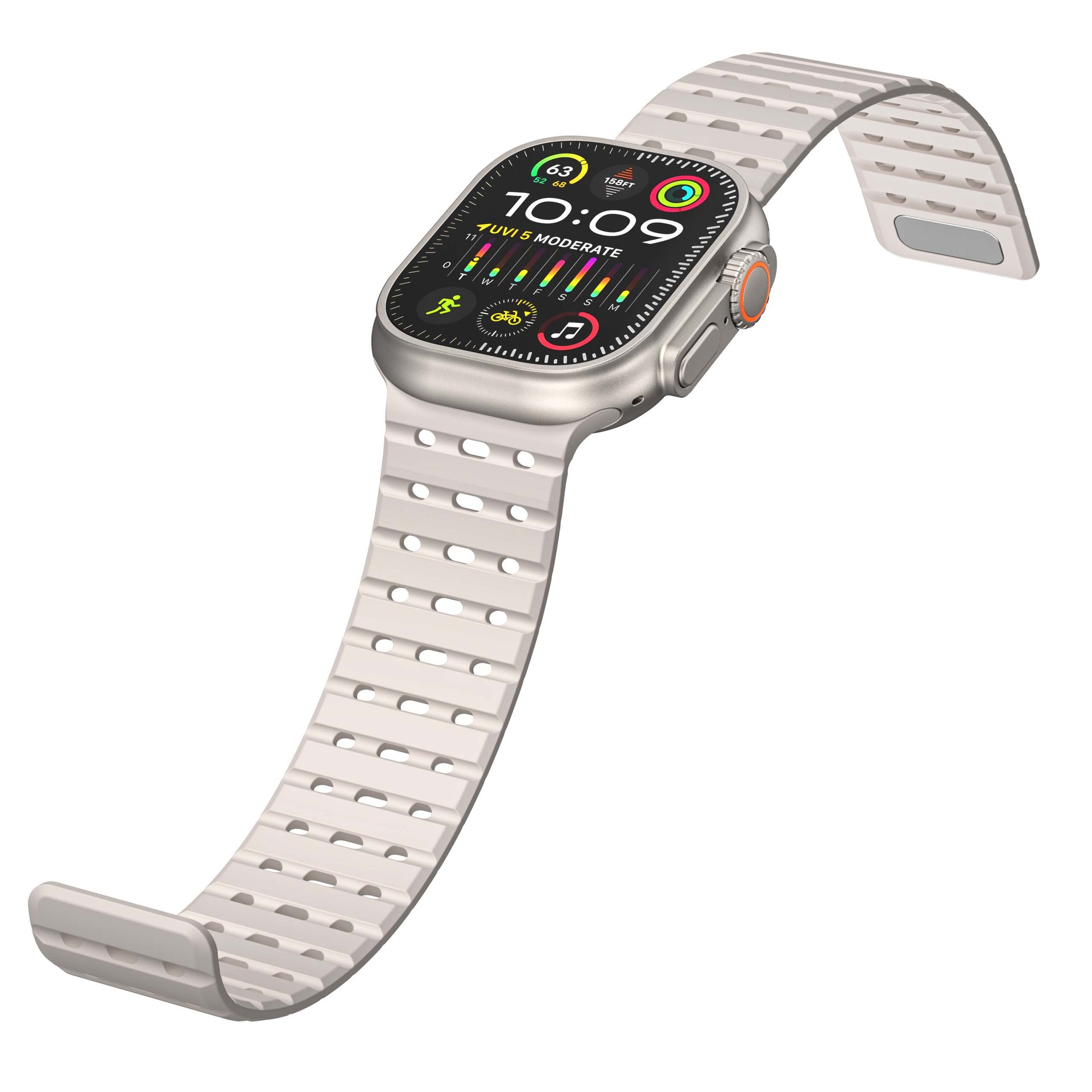 Picture of For Apple Watch Magnetic Suction Silicone Loop Strap appleiwatchs10 Generation Perforated Breathable Wholesale for Men and Women