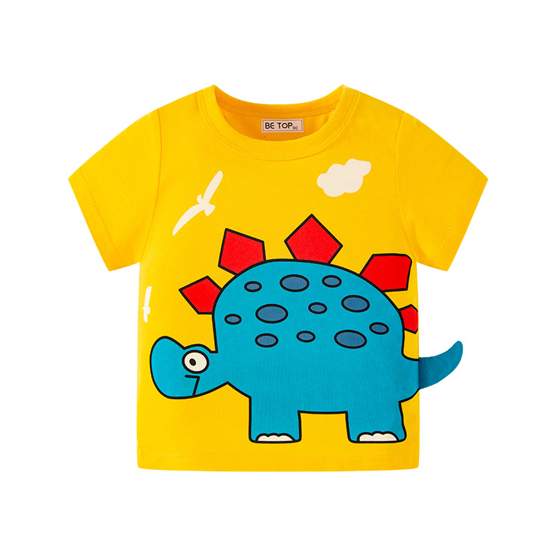 Picture of 2025 New Betop Kidsren's Clothing Kidsren's T-Shirt Summer Korean Style Boys Short-Sleeved Dinosaur Cartoon Top with a Sample