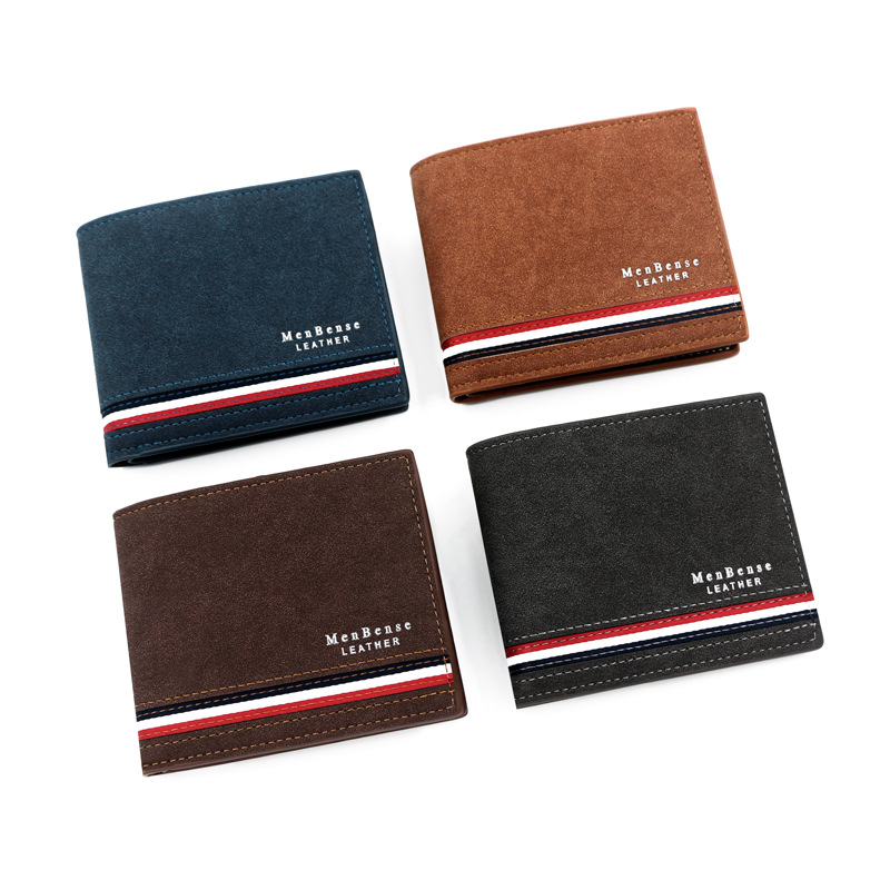 Picture of New Fashionable Men's Short Wallet Personalized Men's Coin Purse Silk Screen Wallet Men's Frosted Clutch Wallet