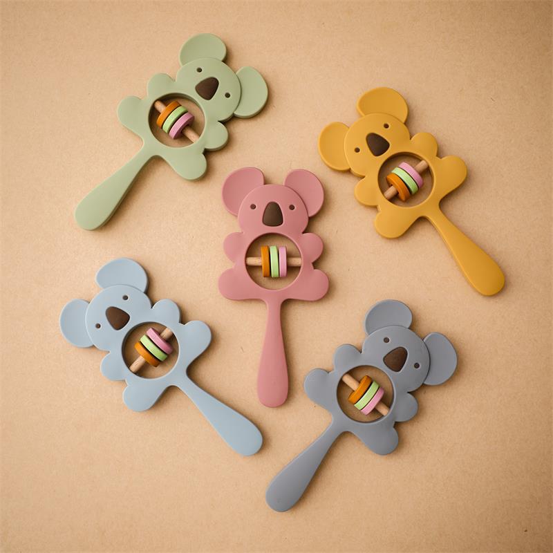 Picture of Silicone Koala Animal Baby Hand Catch Rattle Can Gnaw Gum Baby Soothing Puzzle Bell Elephant Hand Cattle
