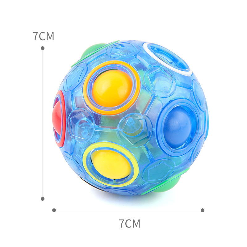 Picture of Cross-border Amazon Rainbow Ball Decompression Spinning Top Children's Educational Round Twelve-hole Mixed Color Magic Ball Toy