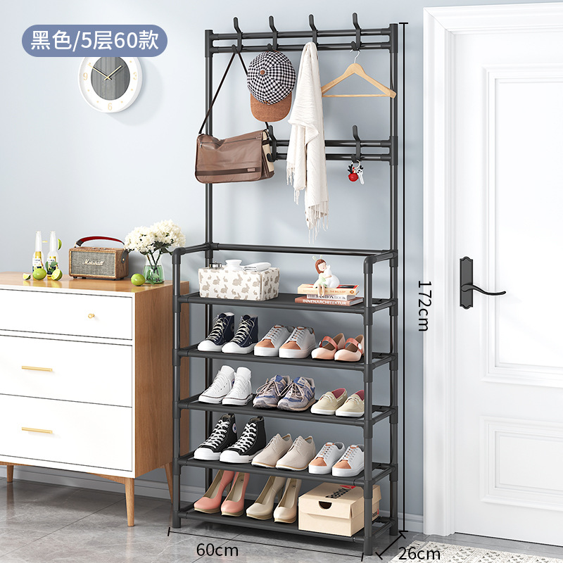 Picture of Coat Rack Bedroom Indoor Dormitory Clothes Rack Household Simple Storage Rack Simple Floor-Standing Multi-Functional Combination Shoe Rack