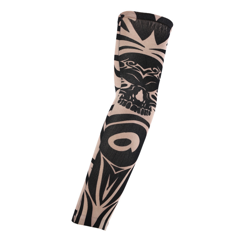 Picture of Outdoor Sleeve Tattoo Sleeve Seamless Men's and Women's Flower Arm Riding Sunscreen Sleeve Tattoo Arm Gifts